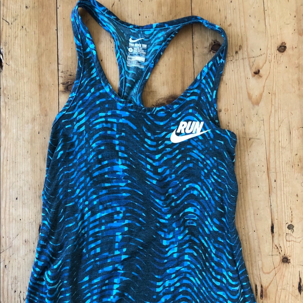 Blue racerback Nike tank